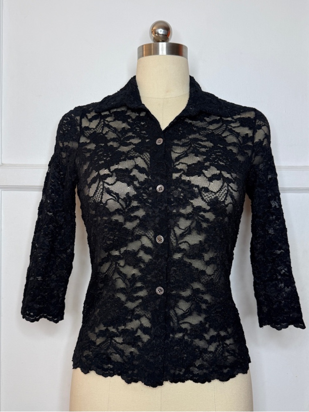 French Connection black lace shirt